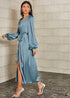 Satin Blue Maxi Dress